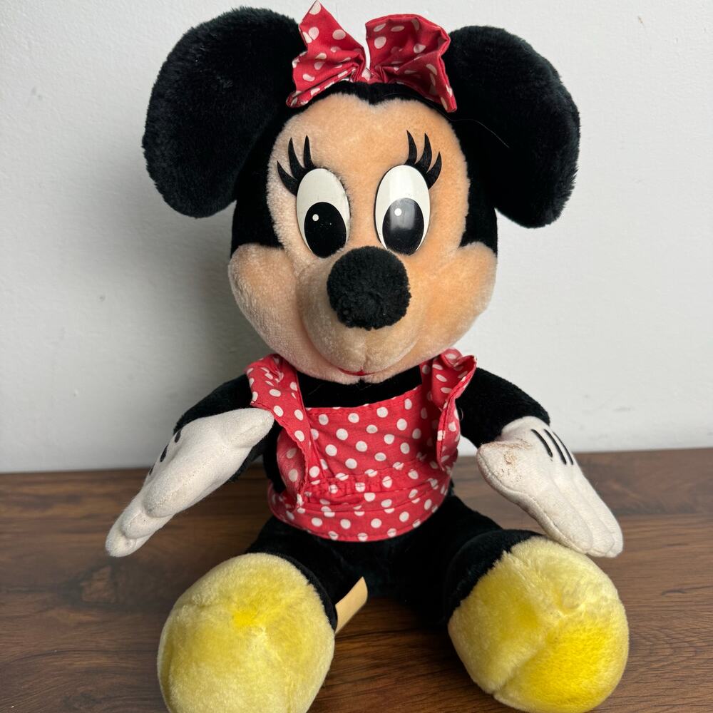 Vtg Disneyland Walt‎ Disney Sitting Minnie Mouse Plush Stuffed Animal Toy